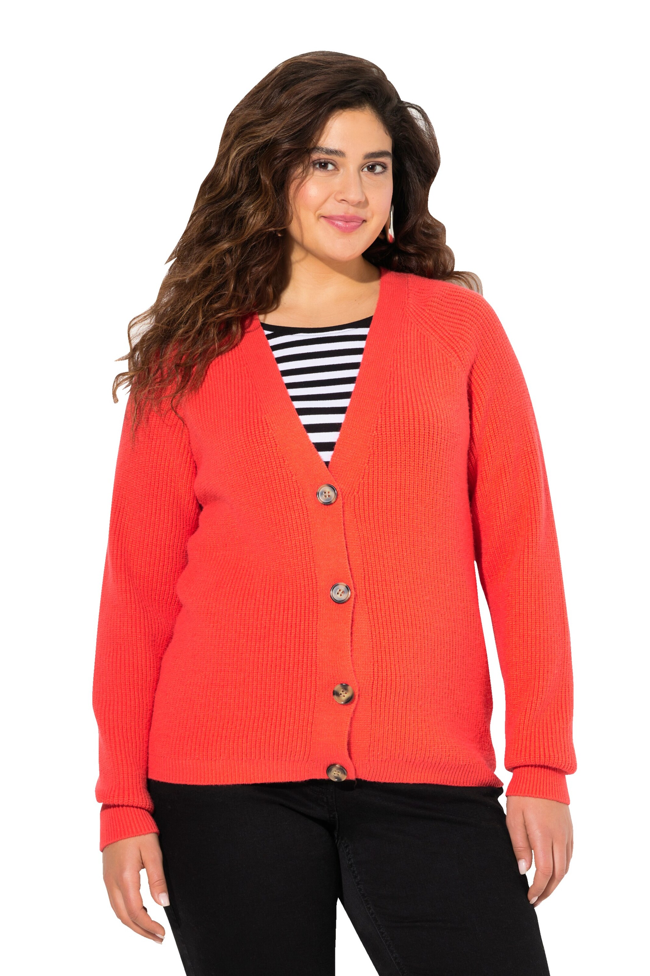 Cardigan Ulla Popken en orange : devant