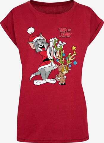 ABSOLUTE CULT Shirt 'Tom And Jerry - Reindeer' in Red: front