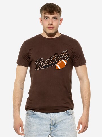 Cotton Prime T-Shirt 'American Football ' in Braun: Vorderseite
