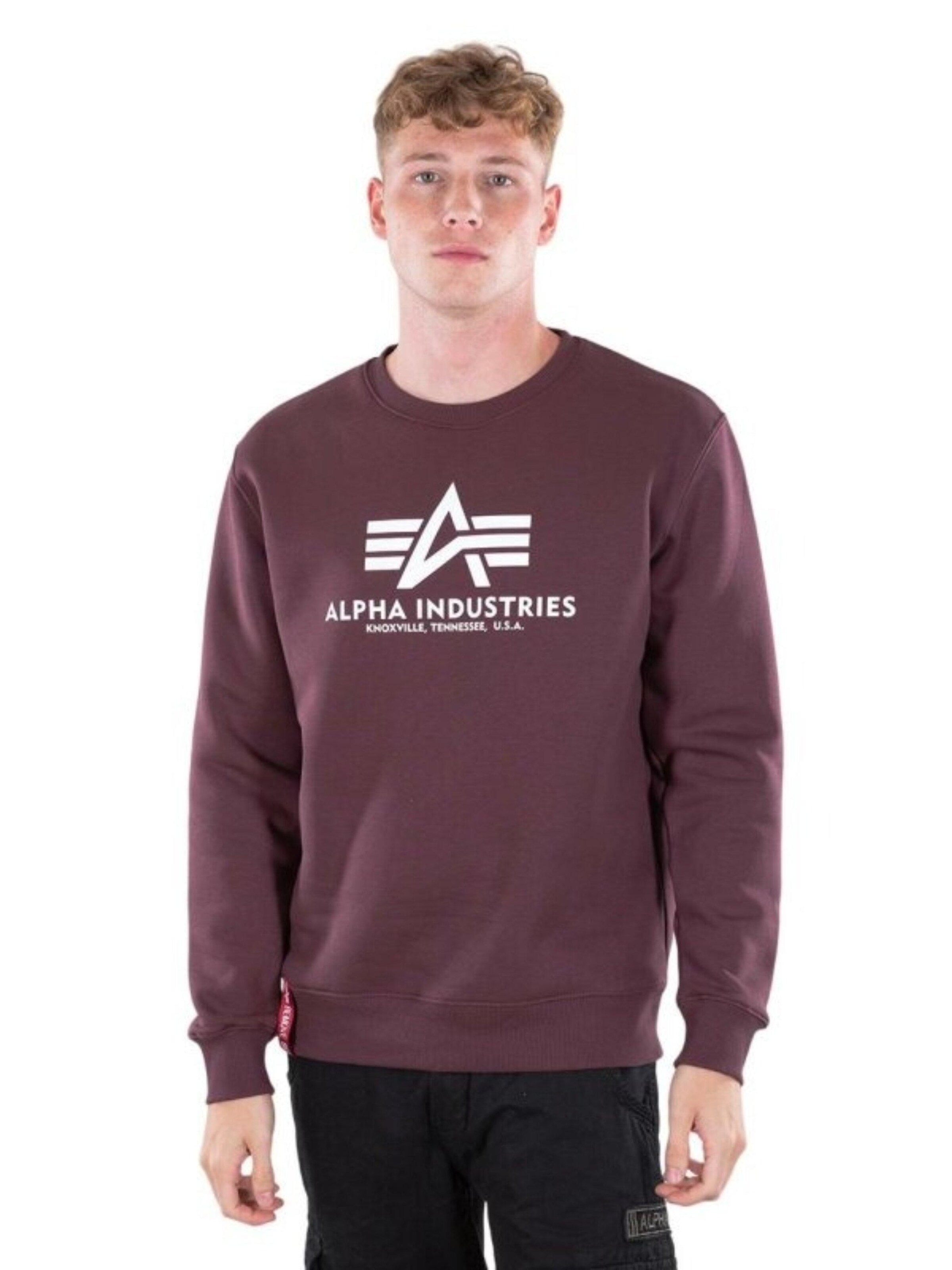 ALPHA INDUSTRIES Sweatshirt 'Basic Logo' in Red
