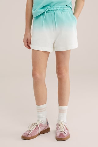 WE Fashion Loosefit Kalhoty – zelená: přední strana