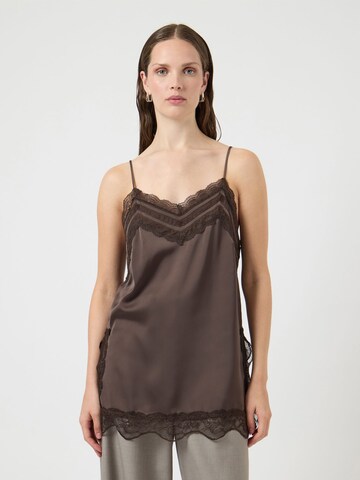 YAS Bluse 'YASFrankie' i brun: forside