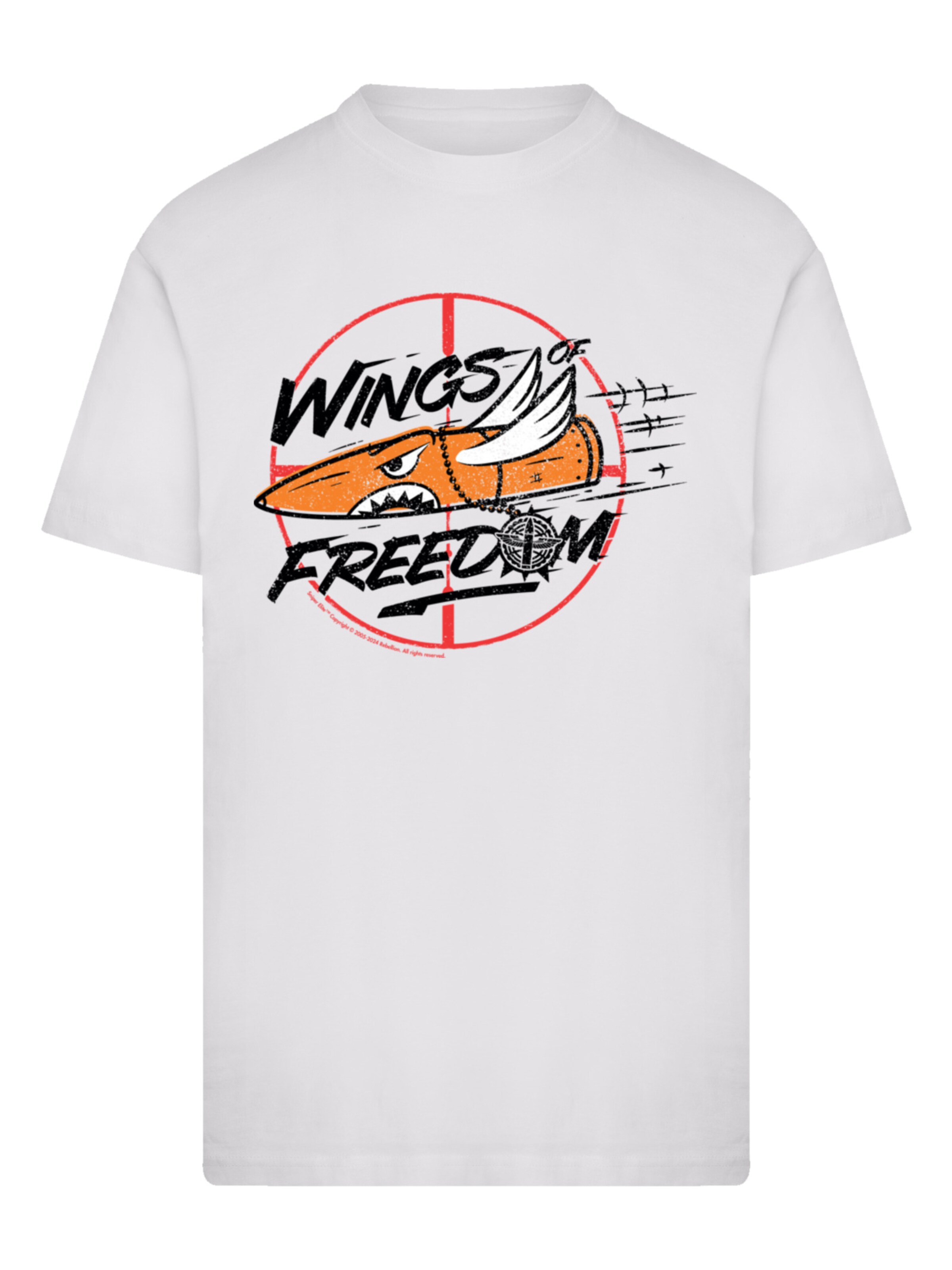 F4NT4STIC Shirt 'Sniper Elite 3 Wings Of Freedom Achievement' in White: front