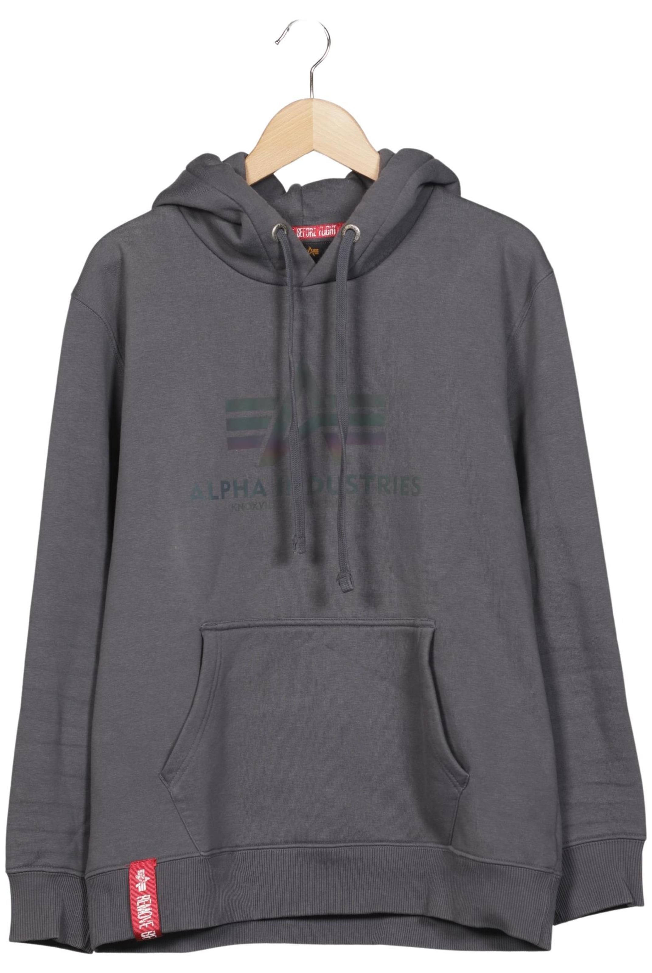 ALPHA INDUSTRIES Sweatshirt & Zip-Up Hoodie in L in Grey: front