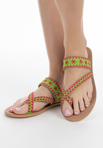 IZIA T-Bar Sandals in Green