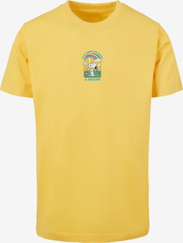 Merchcode Shirt 'Peanuts - It's Good To Have A Friend' in Yellow: front