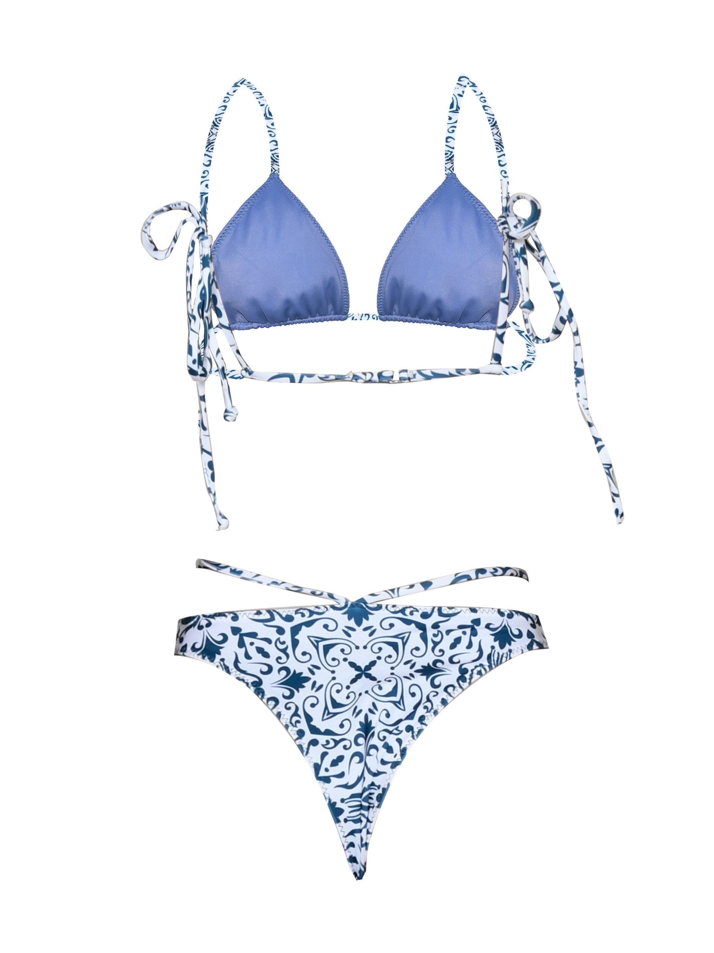 Triangle Bikini 'ECONYL® Balinese Batik Set 2-tlg.' Kadoo en bleu