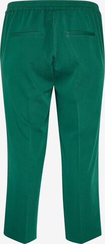 KAFFE CURVE Regular Pleated Pants 'Sakira' in Green