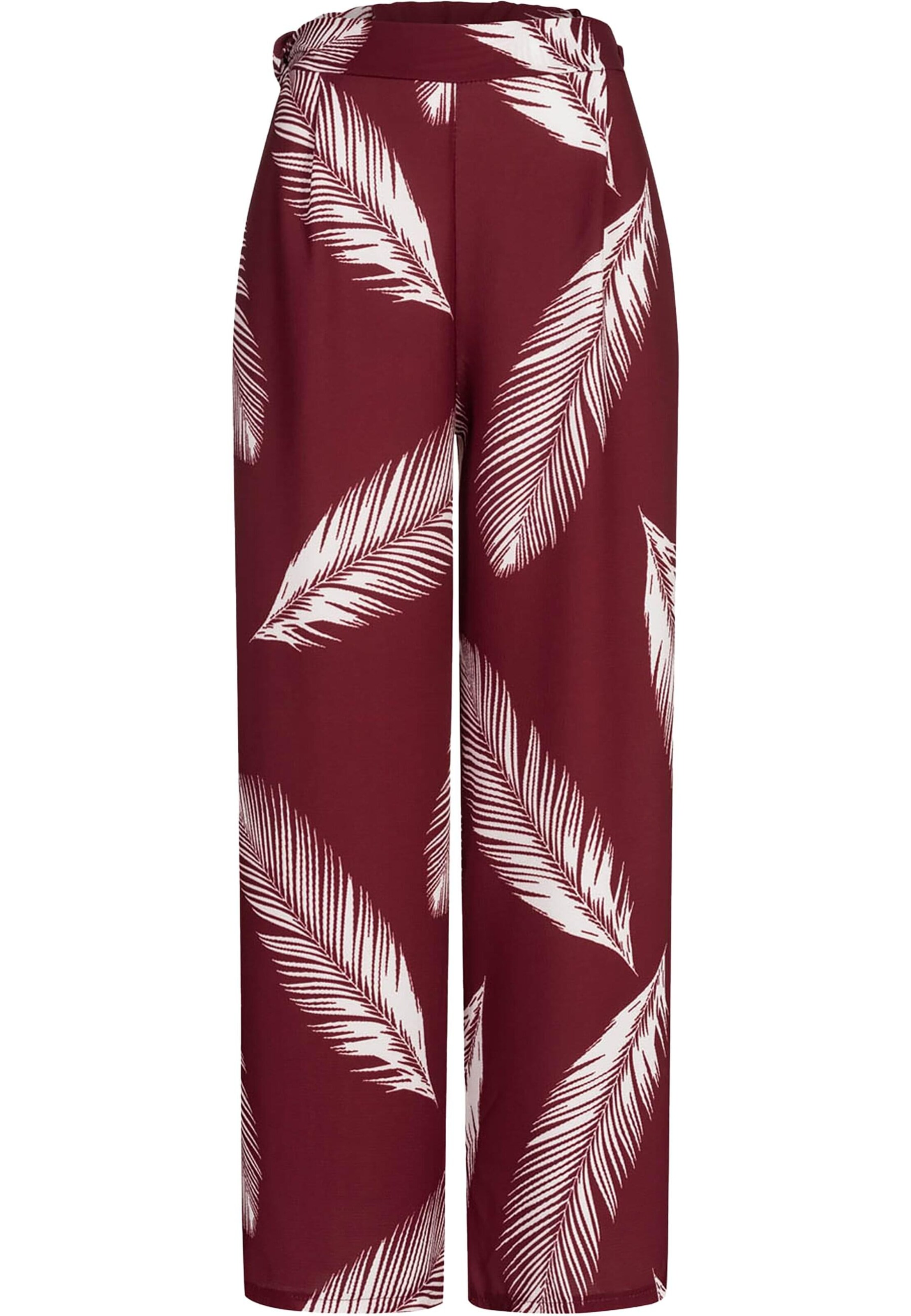 Cloud5ive Wide leg Bandplooibroek in Rood: voorkant