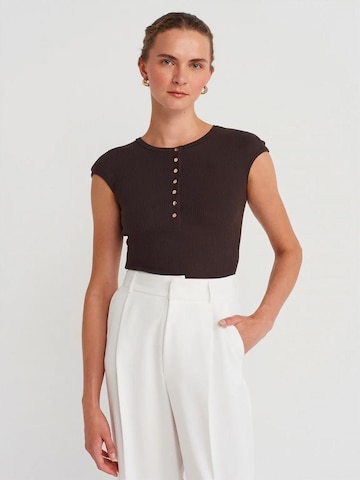 T-shirt Dilvin en marron : devant