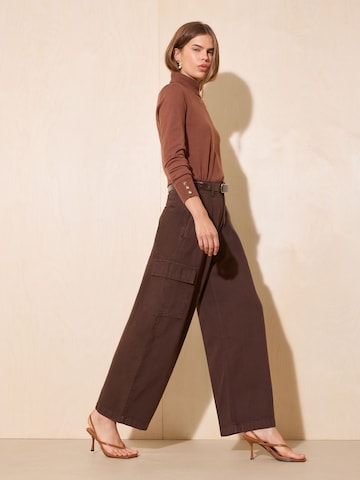 Wide Leg Jean à pince Friends Like These en marron