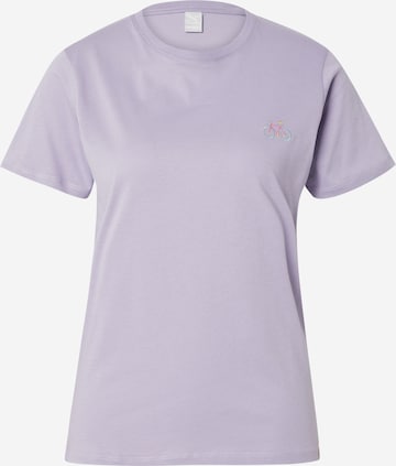T-shirt 'Peacy Ride' Iriedaily en violet : devant