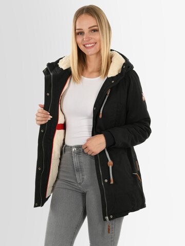 NAVAHOO Winterjacke 'Ireliaa' in Schwarz: Vorderseite