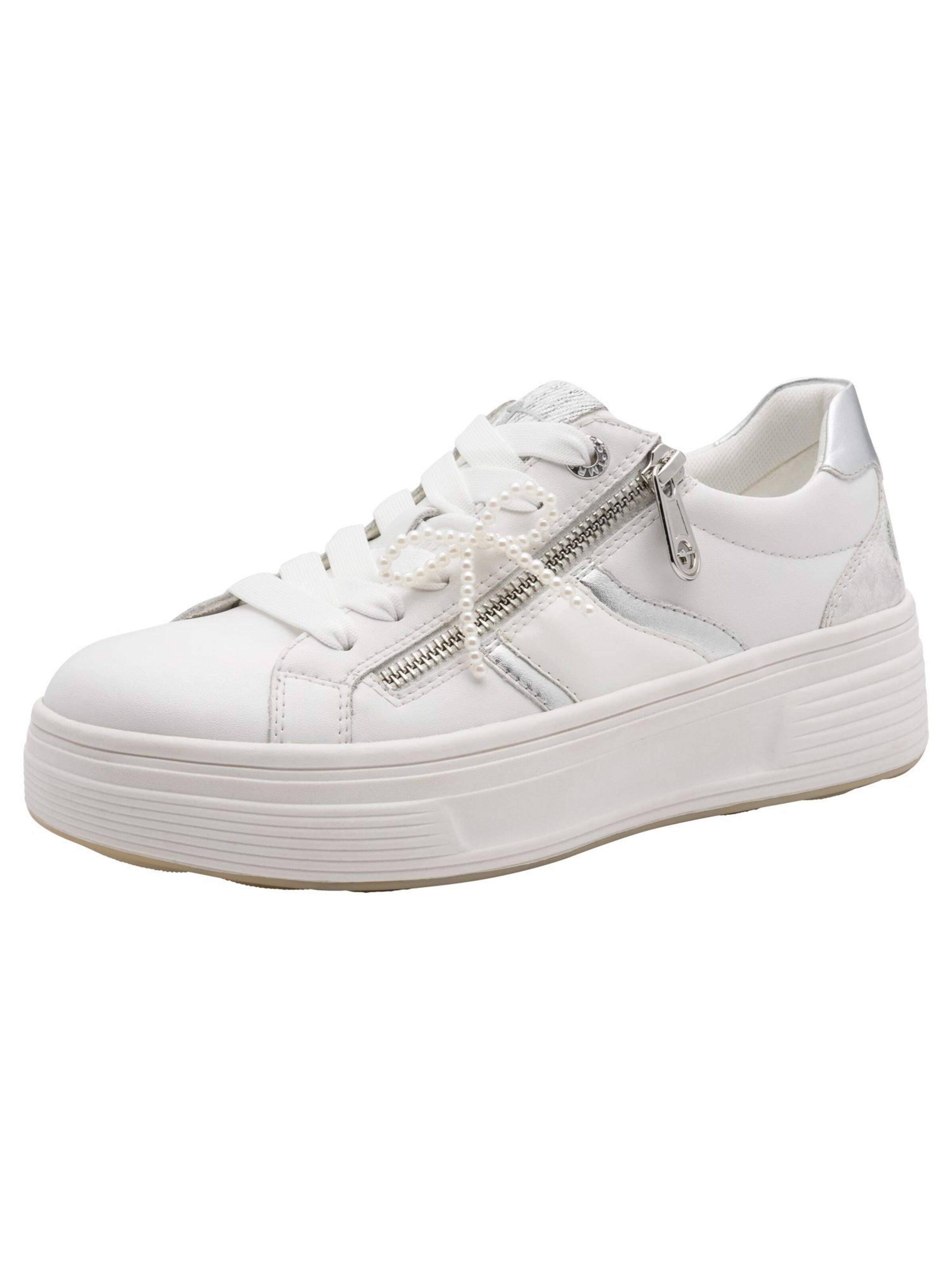 Tamaris Platform trainers in White: front