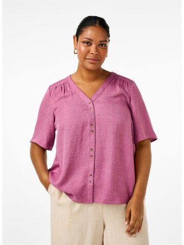 Zizzi Bluse 'CAALABAMA' i pink: forside