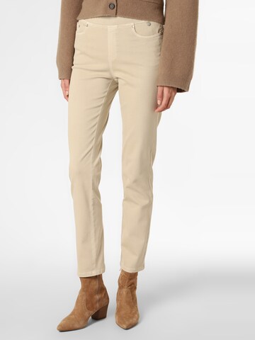 Anna Montana Slimfit Broek 'Rom' in Beige: voorkant
