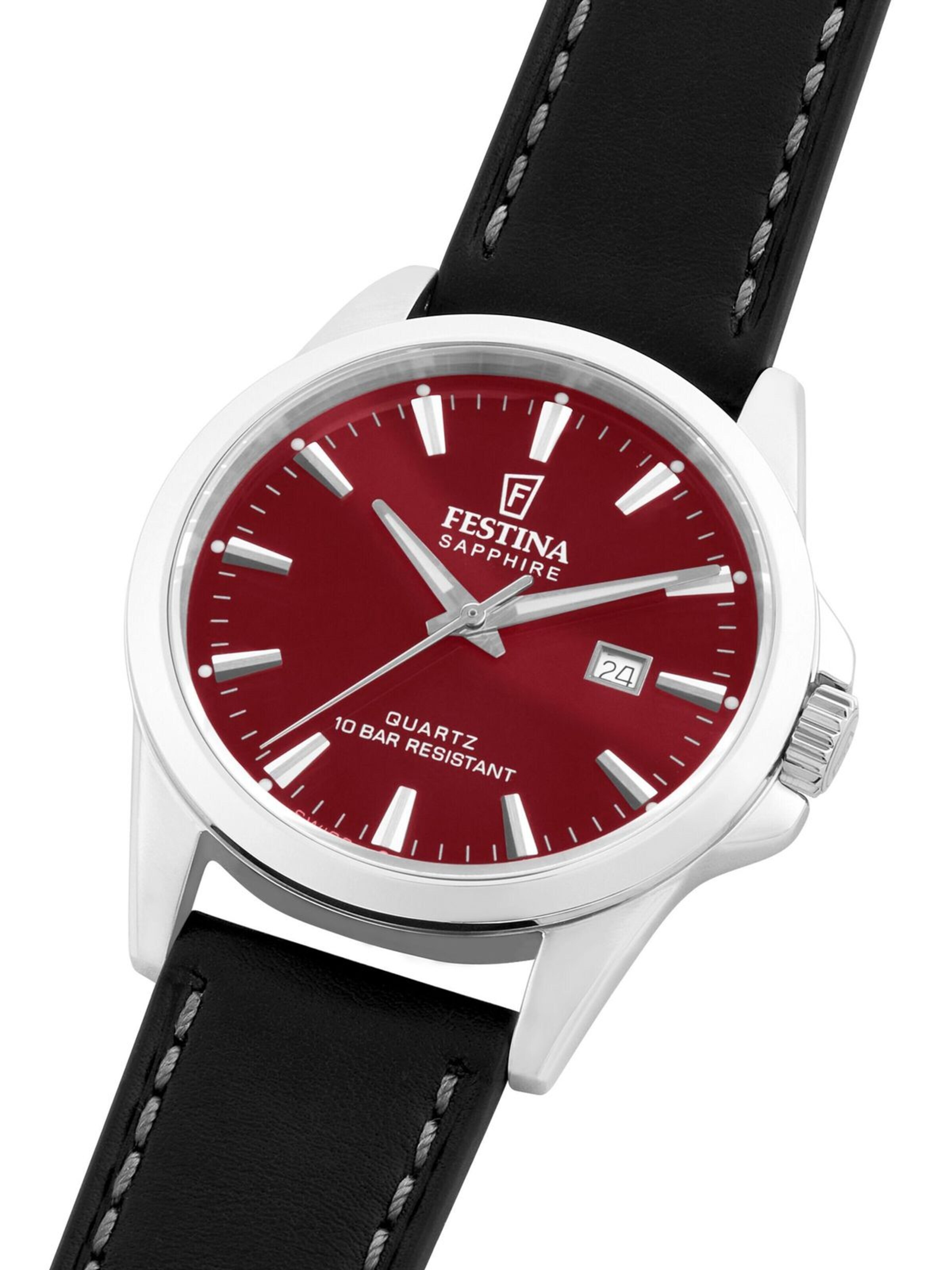 Montre à affichage analogique 'Date watch Classics Swiss Made' FESTINA en rouge