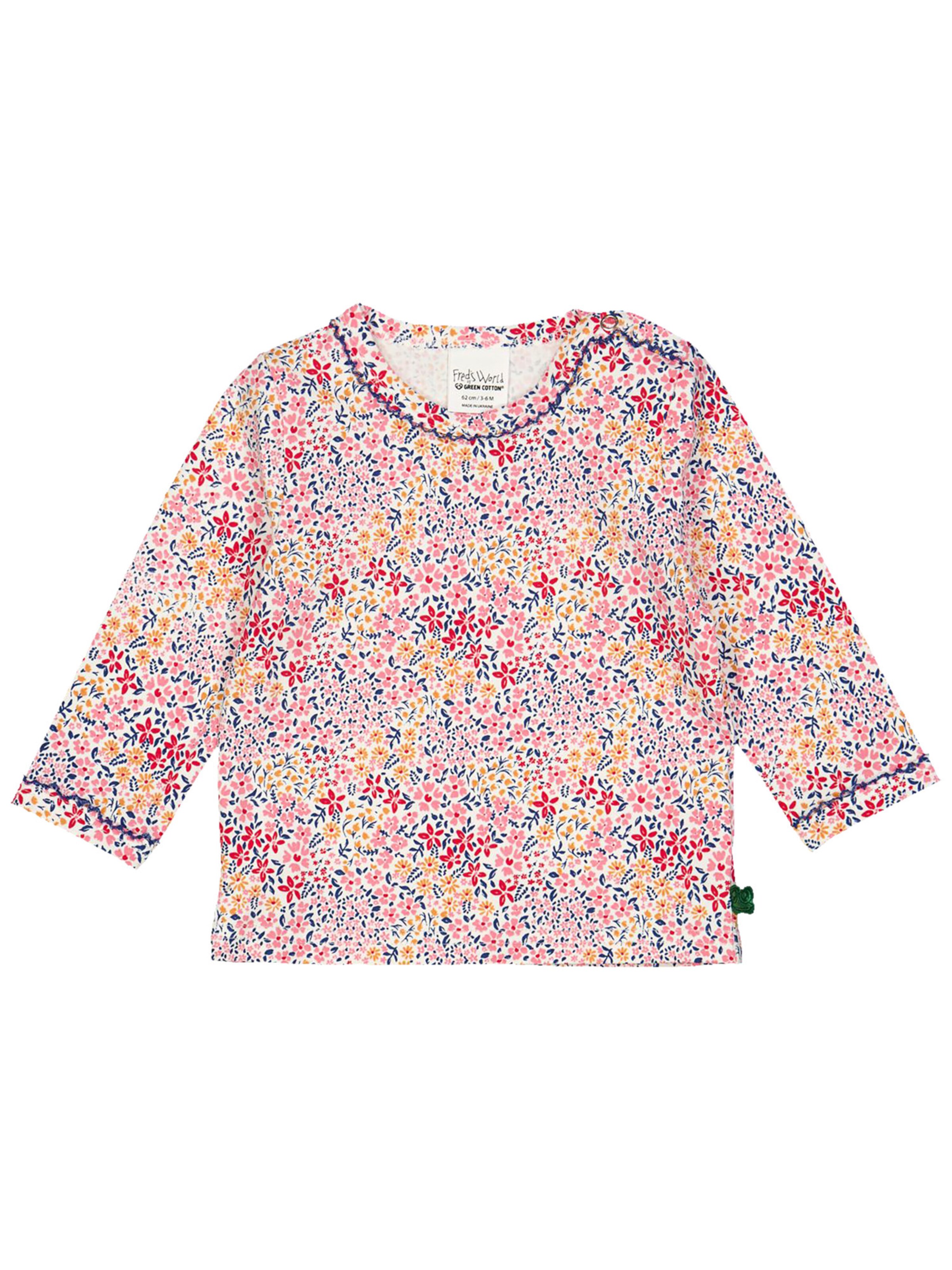 T-Shirt Fred's World by GREEN COTTON en rose : devant