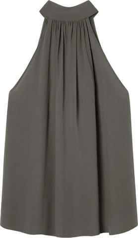 Lilysilk Blouse 'Verstellbare Georgette Bluse mit Schluppenkragen' in Grijs: voorkant