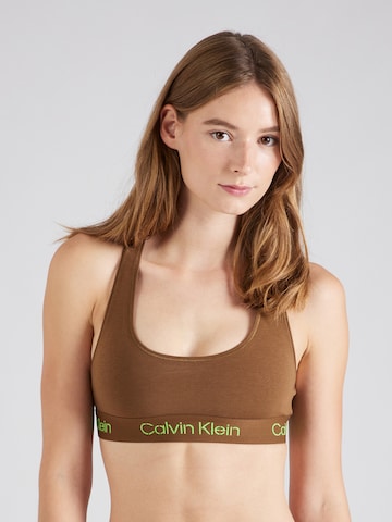 Calvin Klein Underwear Bralette Bra in Brown: front
