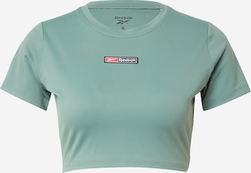 T-shirt fonctionnel Reebok en vert : devant