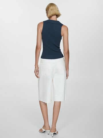 MANGO Vyšívaný top 'MOISO' - Modrá