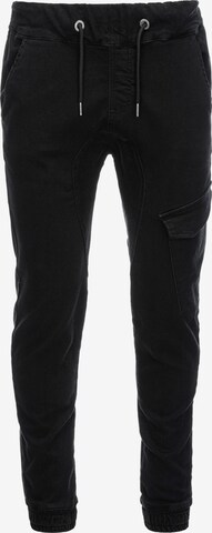Effilé Jeans cargo 'PADJ-0112' Ombre en noir : devant