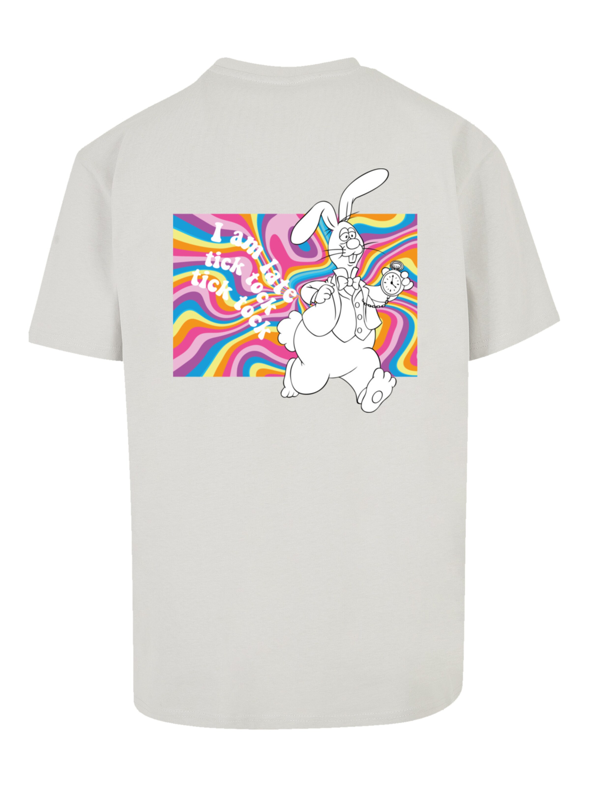 T-Shirt 'Alice im Wunderland Uhr Hase Heroes of Childhood' F4NT4STIC en gris