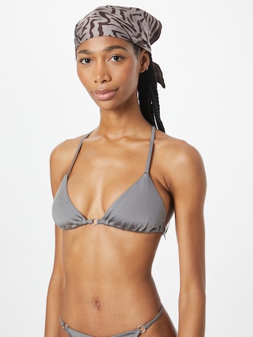 WEEKDAY Triangle Bikini Top in Grey: front