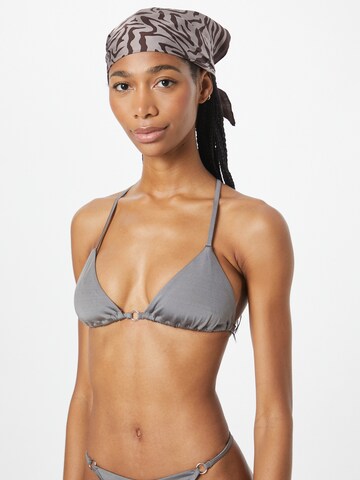 WEEKDAY Triangle Bikini top in Grey: front