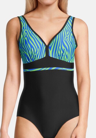 BECO the world of aquasports Bustier Badeanzug 'Zebra Vibes' in Blau
