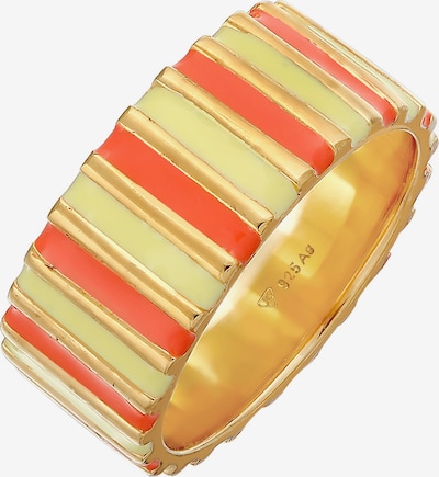 ELLI Bague en or / vert clair / orange, Vue avec produit