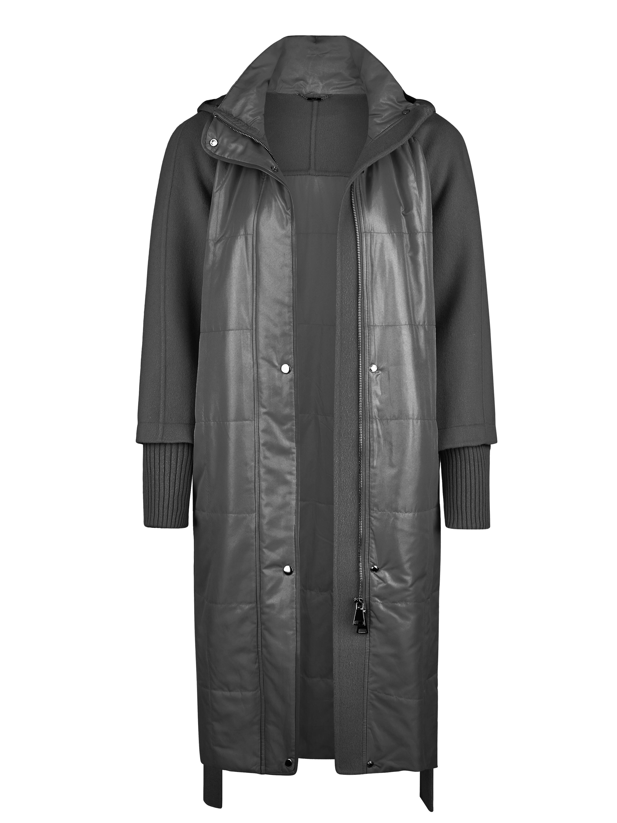 Funk since 1776 Between-Seasons Coat in Black: front