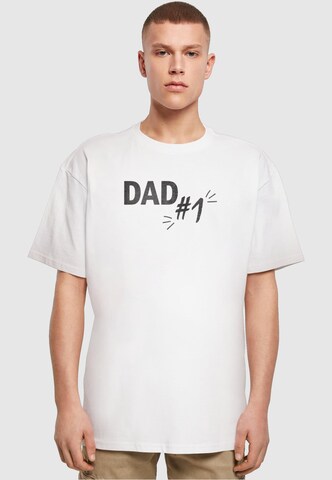 Merchcode Shirt 'Fathers Day - Dad number 1' in Weiß