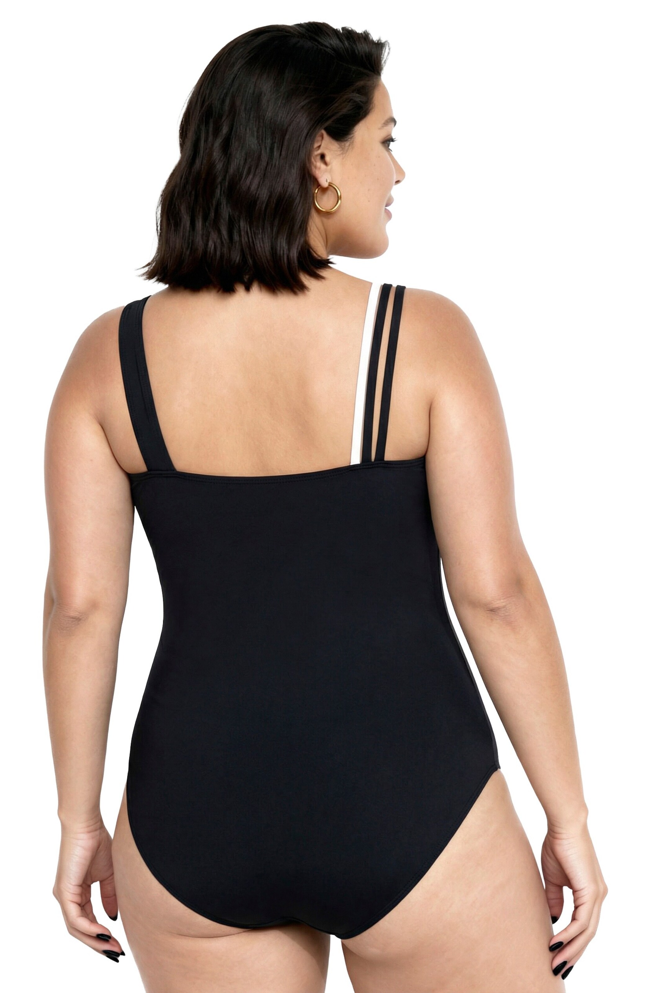 Ulla Popken Bralette Swimsuit in Black