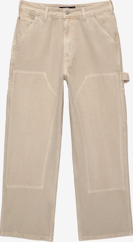 Regular Jeans cargo Pull&Bear en blanc : devant