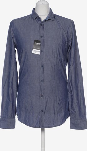 BOSS Orange Button Up Shirt in S in Blue: front