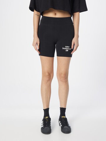 Skinny Pantaloni sport de la new balance pe negru: față