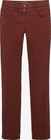 Skinny Pantalon 'Alexa' TOM TAILOR en marron : devant