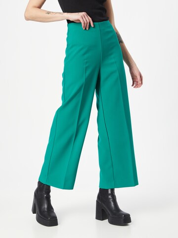 Lindex Regular Pleated Pants 'Lykke' in Green: front