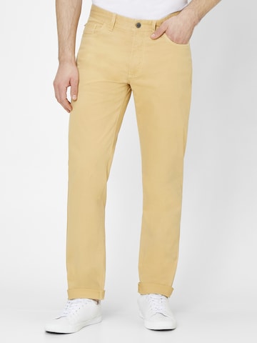 REDPOINT Slim fit Pants in Yellow: front