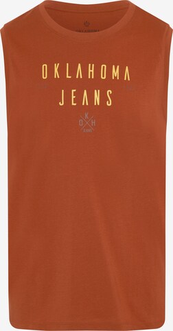 Oklahoma Jeans Shirt ' aus Jersey ' in Brown: front