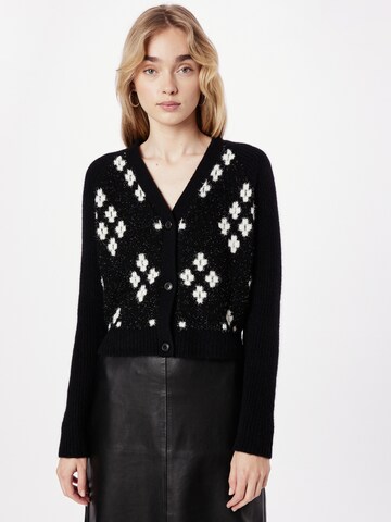 3.1 Phillip Lim Knit Cardigan 'ARGYLE' in Black: front