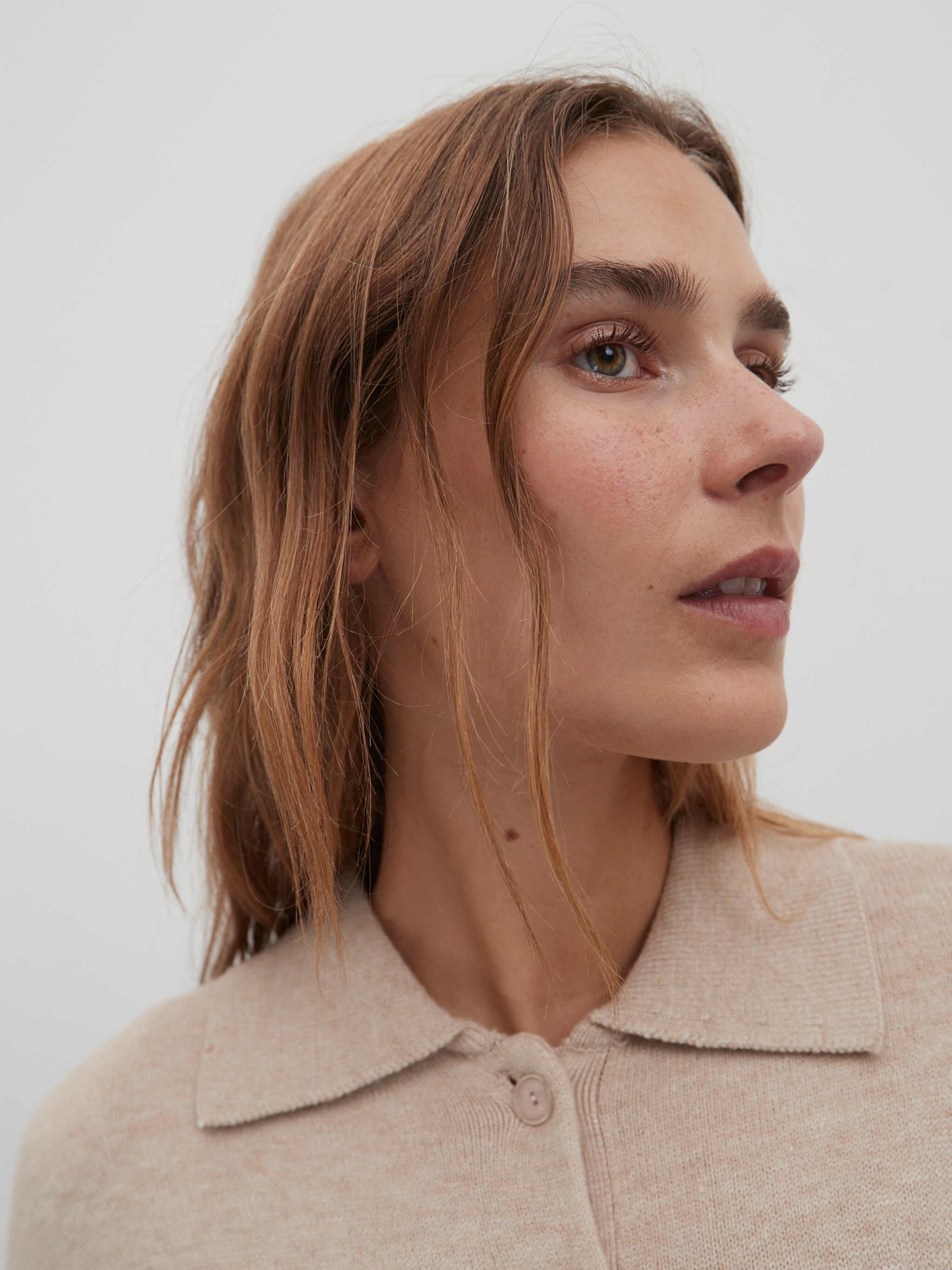 EDITED Producten Gebreide jurk 'Dorothea' Beige