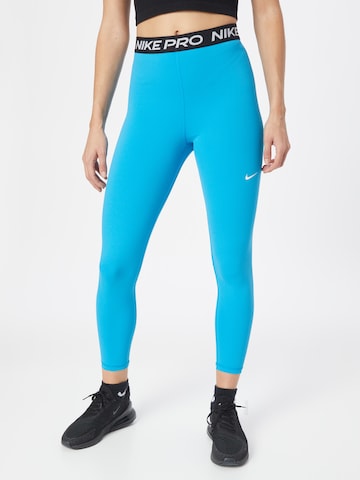 NIKE Skinny Športne hlače | modra barva: sprednja stran