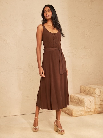 Robe love & roses en marron