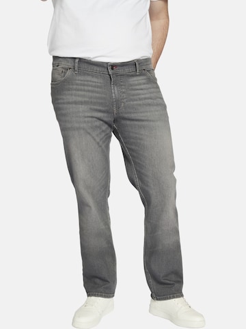 Charles Colby Loosefit Jeans ' Baron Isaac ' in Grijs: voorkant