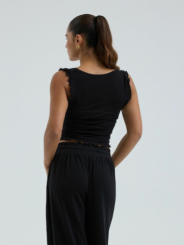 Haut ' Cotton ' Seamless Basic en noir