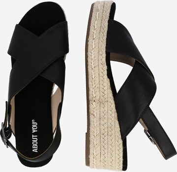 ABOUT YOU Strap Sandals 'Mona' in Black