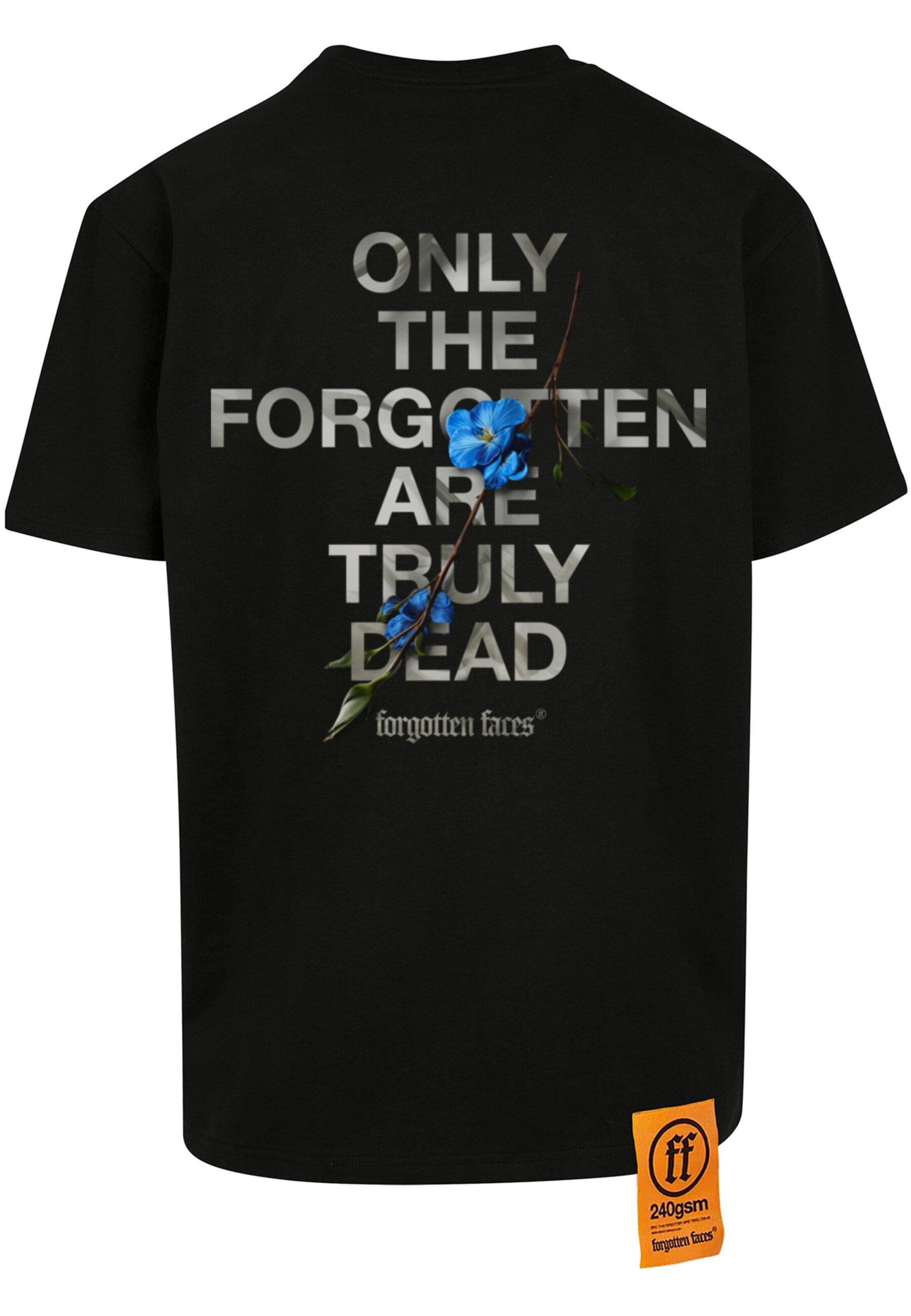 Forgotten Faces Shirt 'Faded Flowers' in Zwart